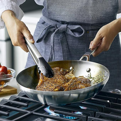 KitchenAid 3-Ply Base Stainless Steel Cookware Pots and Pans Set, 10 Piece, Brushed Stainless