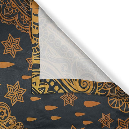 Ambesonne Mandala Long Kitchen Curtains, Bohemian Paisley Ornament Tattoo Vintage Design Print, Two Panels Drapes with Rod Pocket Room Decor, 55" x 45", Grey Charcoal