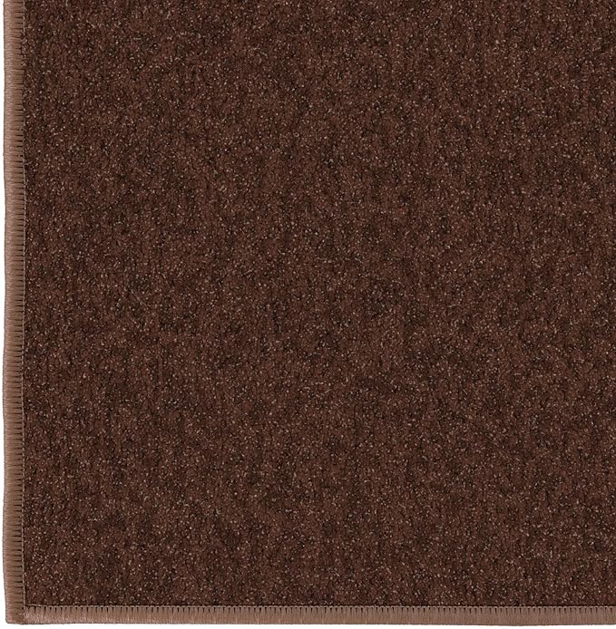 Machine Washable Modern Solid Design Non-Slip Rubberback 3x10 Traditional Runner Rug for Hallway, Kitchen, Bedroom, Living Room, 2'7" x 9'10", Brown