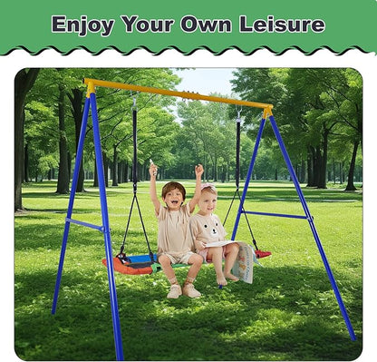 60" Platform Swing Set, Waterproof Flying Swing Seat, 720lbs Weight Capacity, with Adjustable Hanging Straps, Swing Sets for Backyard, for Indoor and Outdoor Playground