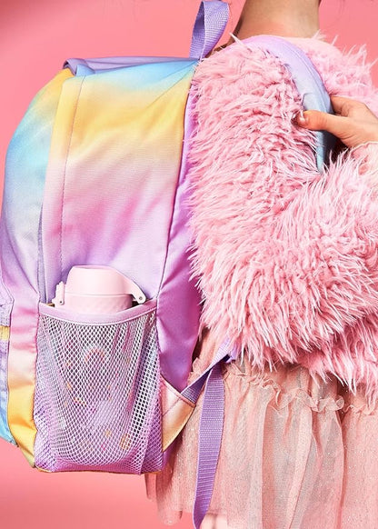 Ion8 Small Water Bottle, 350 ml/12 oz, Leak Proof, Easy to Open, Secure Lock, Dishwasher Safe, BPA Free, Carry Handle, Hygienic Flip Cover, Easy Clean, Odor Free, Carbon Neutral, Pink, Unicorn Design