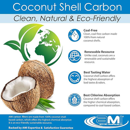 Applied Membranes Inc. 3-Stage Whole-House Water Filter Cartridge Replacements, 20-Inch Carbon and Sediment Filter Cartridges