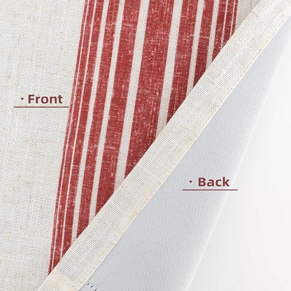 DriftAway Chris Linen Lined Valance Double Layer Thermal Insulated Room Darkening Blackout Valances 3 Inch Rod Pocket Vertical Striped Kitchen Valance for Bathroom 52 Inch by 18 Inch Red