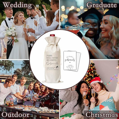 Godparents Gifts Wine Bag & Card, Godparents Proposal Gifts, Wine Bag For Godmother Godfather, Pairs Well With Becoming Godparents Wine Bag For Baby Shower Baptism, Will You Be My Godparents Gifts -07