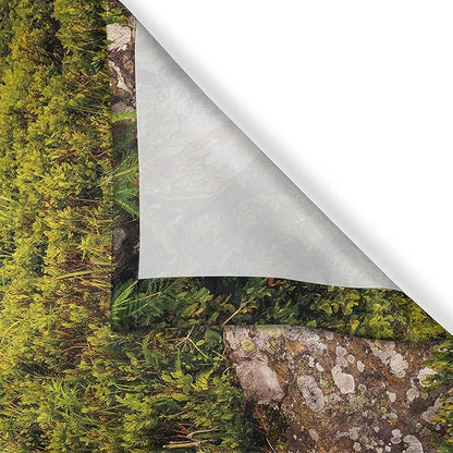 Ambesonne Mountain Kitchen Curtains, Small Tree Behind Boulders Hillside Grass Greenery Meadow Scenic Dramatic, Window Drapes 2 Panel Set for Kitchen Cafe Decor, 55" x 39", Mustard Green