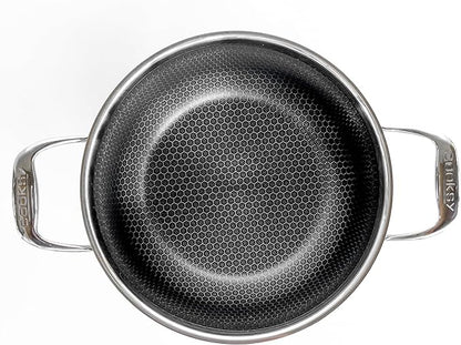 6.0 Quart Hexagon Surface Hybrid Stainless Steel Stock Pot with Lid