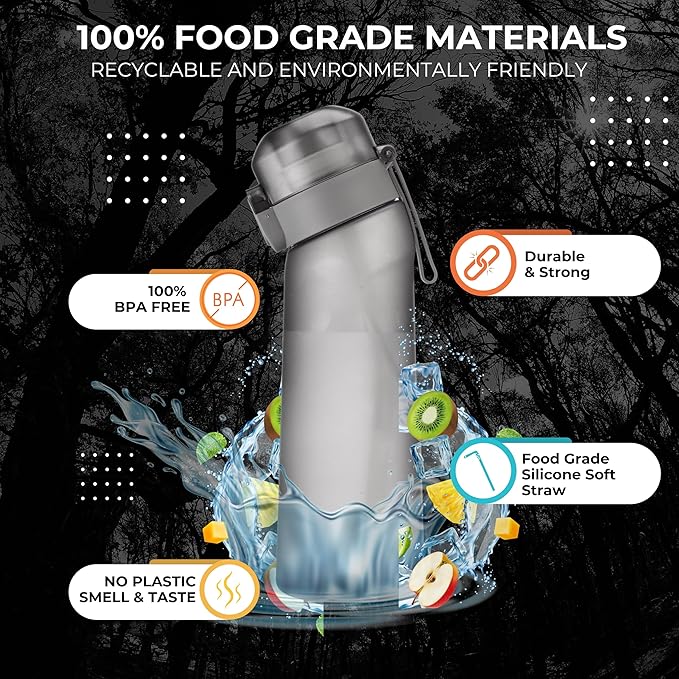 Air Water Bottle 650ML - Scented Air Water up Bottle with 7 Flavor Pods, BPA-Free Tritan, With Cleaning Kit | Sugar-Free Hydration Solution Flavored Water Bottle