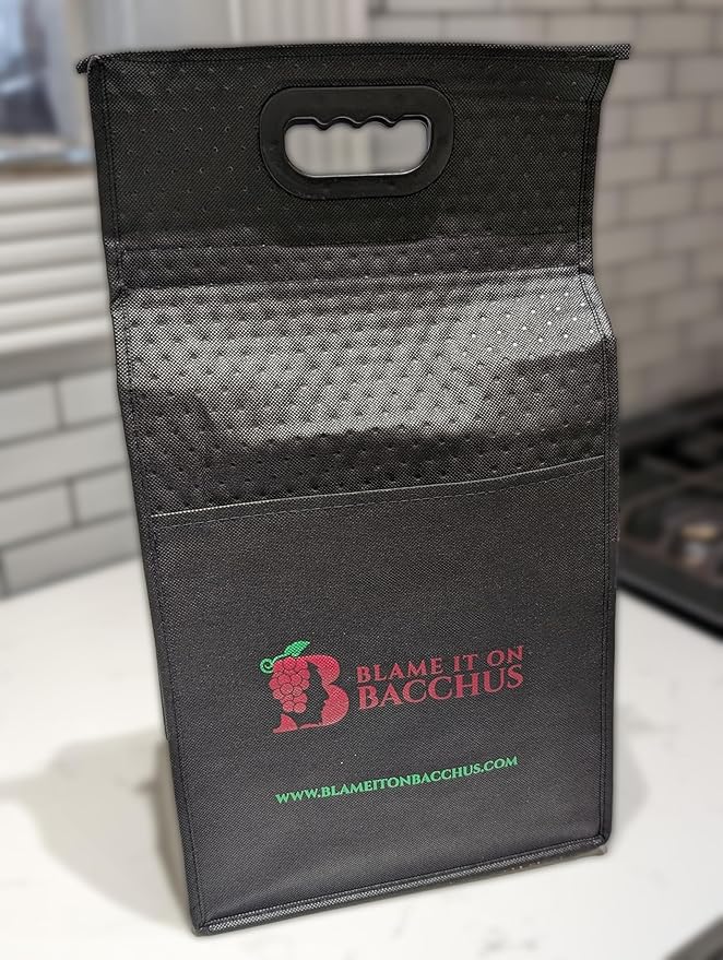 6-Bottle Insulated Wine Tote, Black