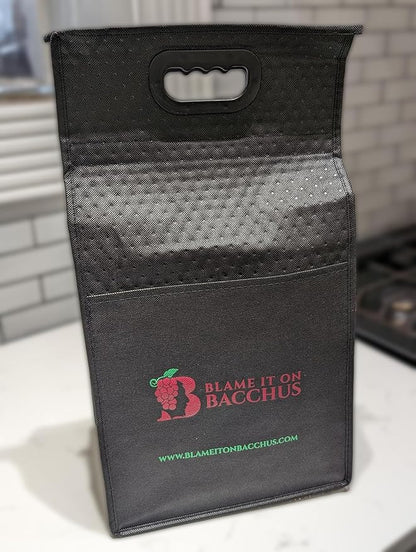 6-Bottle Insulated Wine Tote, Black