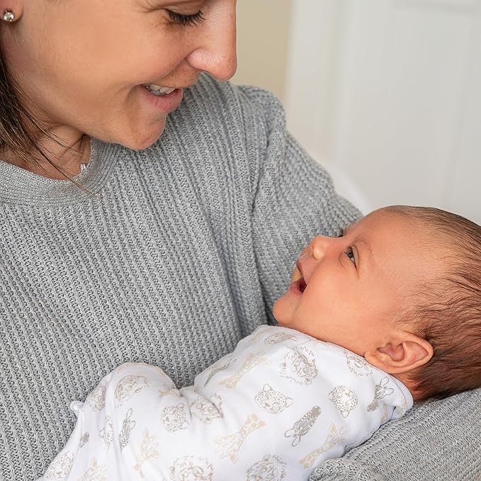 aden + anais Easy Swaddle Wrap, Newborn Wearable Swaddle Blanket, Adjustable Fasteners, 100% Cotton, 3 Pack, 0-3 Months, On Safari