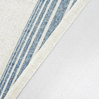 DriftAway Chris Linen Lined Valance Double Layer Thermal Insulated Room Darkening Blackout Valances 3 Inch Rod Pocket Vertical Striped Kitchen Valance for Bathroom 52 Inch by 14 Inch Jean Navy