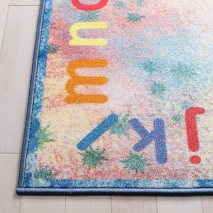 SAFAVIEH Kids Playhouse Collection Accent Rug - 3'3" x 5'3", Blue & Orange, Non-Shedding Machine Washable & Slip Resistant Ideal for High Traffic Areas for Boys & Girls in Playroom (KPH251M)