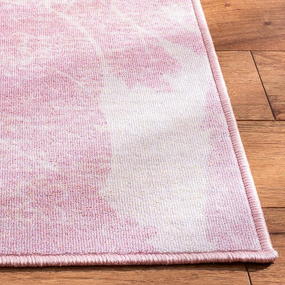 SAFAVIEH Disney Princess Collection Machine Washable Slip Resistant 2'3" x 3'9" Pink/Purple DSN507U Kids Bedroom Nursery Playroom Area Rug