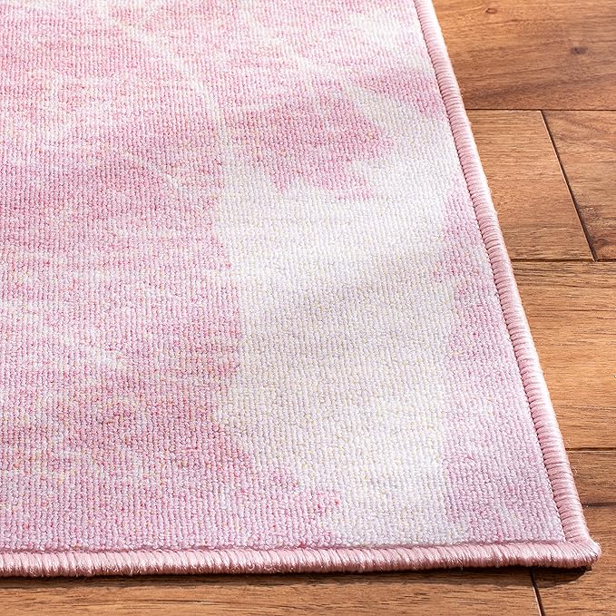 SAFAVIEH Disney Princess Collection Machine Washable Slip Resistant 6' 7" x 9' Pink/Purple Assurance Kids Bedroom Nursery Playroom Area Rug