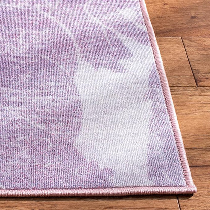 SAFAVIEH Disney Princess Collection Machine Washable Slip Resistant 2'3" x 3'9" Light Purple/Pink DSN507V Kids Bedroom Nursery Playroom Area Rug