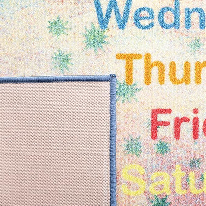 SAFAVIEH Kids Playhouse Collection Area Rug - 6'7" x 9', Blue & Orange, Non-Shedding Machine Washable & Slip Resistant Ideal for High Traffic Areas for Boys & Girls in Playroom (KPH251M)