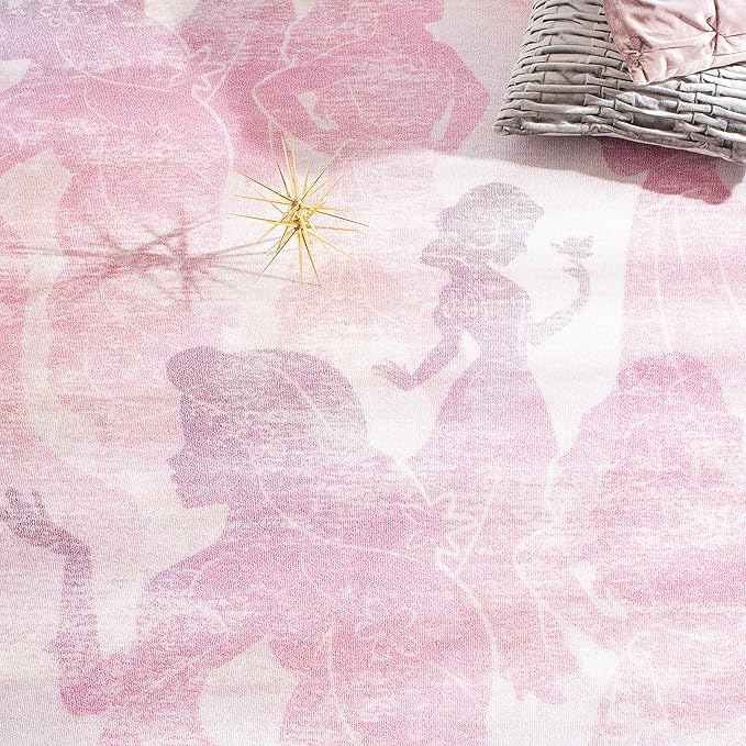 SAFAVIEH Disney Princess Collection Machine Washable Slip Resistant 2'3" x 3'9" Pink/Purple DSN507U Kids Bedroom Nursery Playroom Area Rug