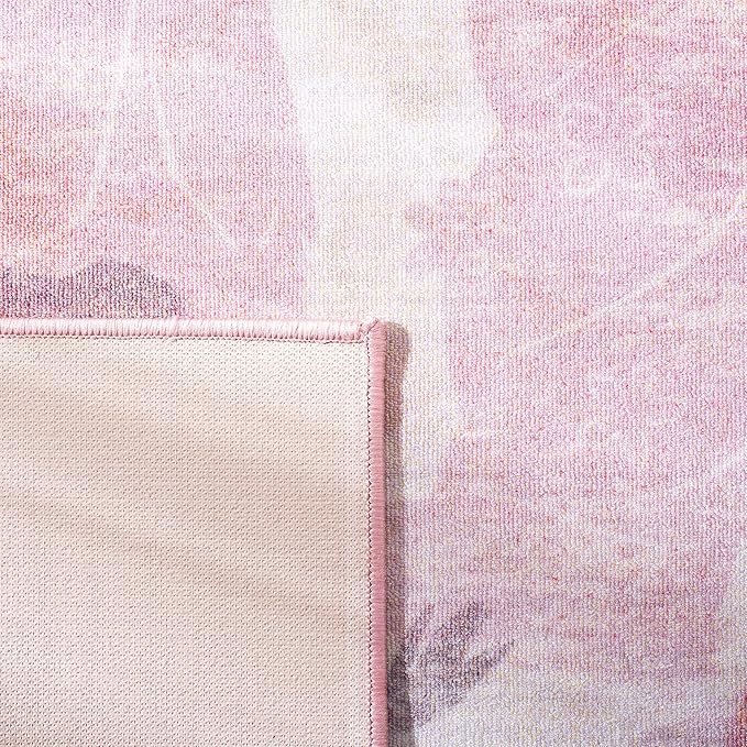 SAFAVIEH Disney Princess Collection Machine Washable Slip Resistant 2'3" x 3'9" Pink/Purple DSN507U Kids Bedroom Nursery Playroom Area Rug