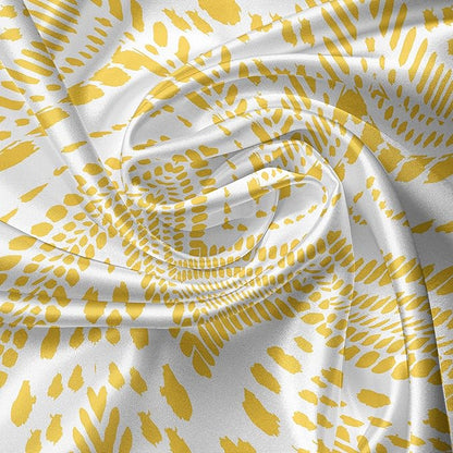 Ambesonne Yellow Chevron Valance & Tier Curtain 3 pcs Set, Hand Drawn Aztec Pattern Primitive Clan Motif with Dashed Lines Artwork, Window Treatments for Kitchen Room Decor, 55" x 36", Mustard White
