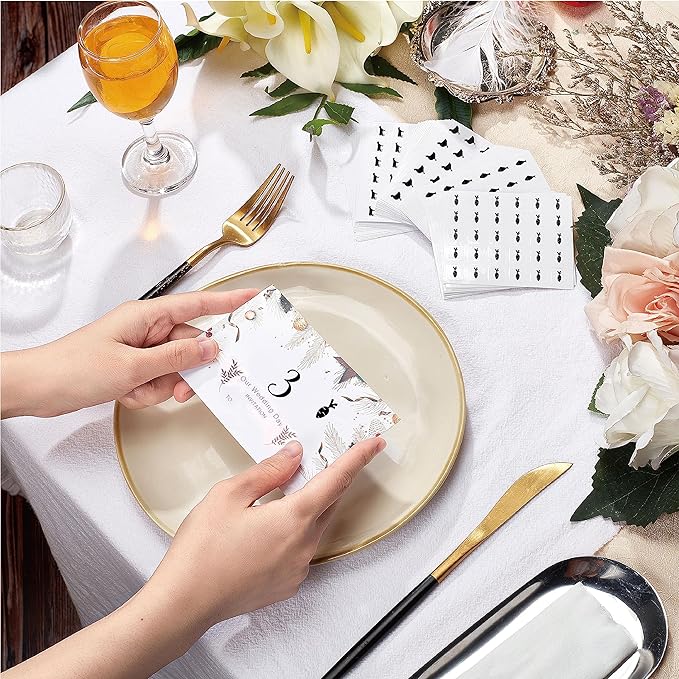 OLYCRAFT 1200pcs 4 Styles Black Meal Stickers 1 Inch Food Choice Sticker Beef/Chicken/Fish/Carrot Wedding Meal Indicator Stickers Kitchen Stickers for Place Card Wedding Party Supplies