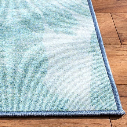 SAFAVIEH Disney Princess Collection Machine Washable Slip Resistant 3' 3" x 5' 3" Light Blue/Turquoise Assurance Kids Bedroom Nursery Playroom Area Rug