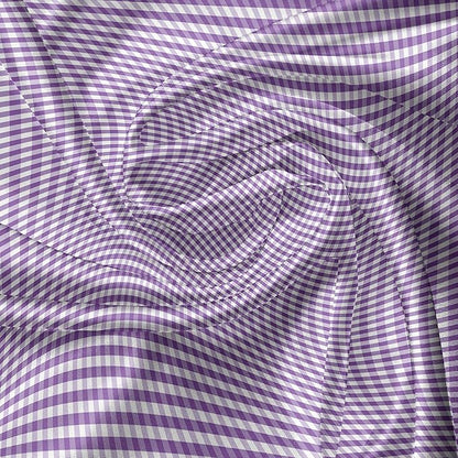Ambesonne Checkered Valance & Tier Curtain 3 pcs Set, Purple and White Colored Gingham Checks Rows Picnic Theme Vintage Style Print, Window Treatments for Kitchen Room Decor, 55" x 30", Purple White