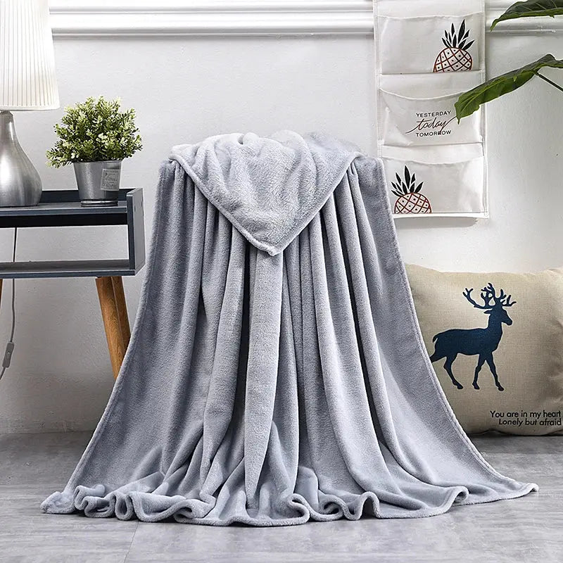 Couverture Chaude gris argent