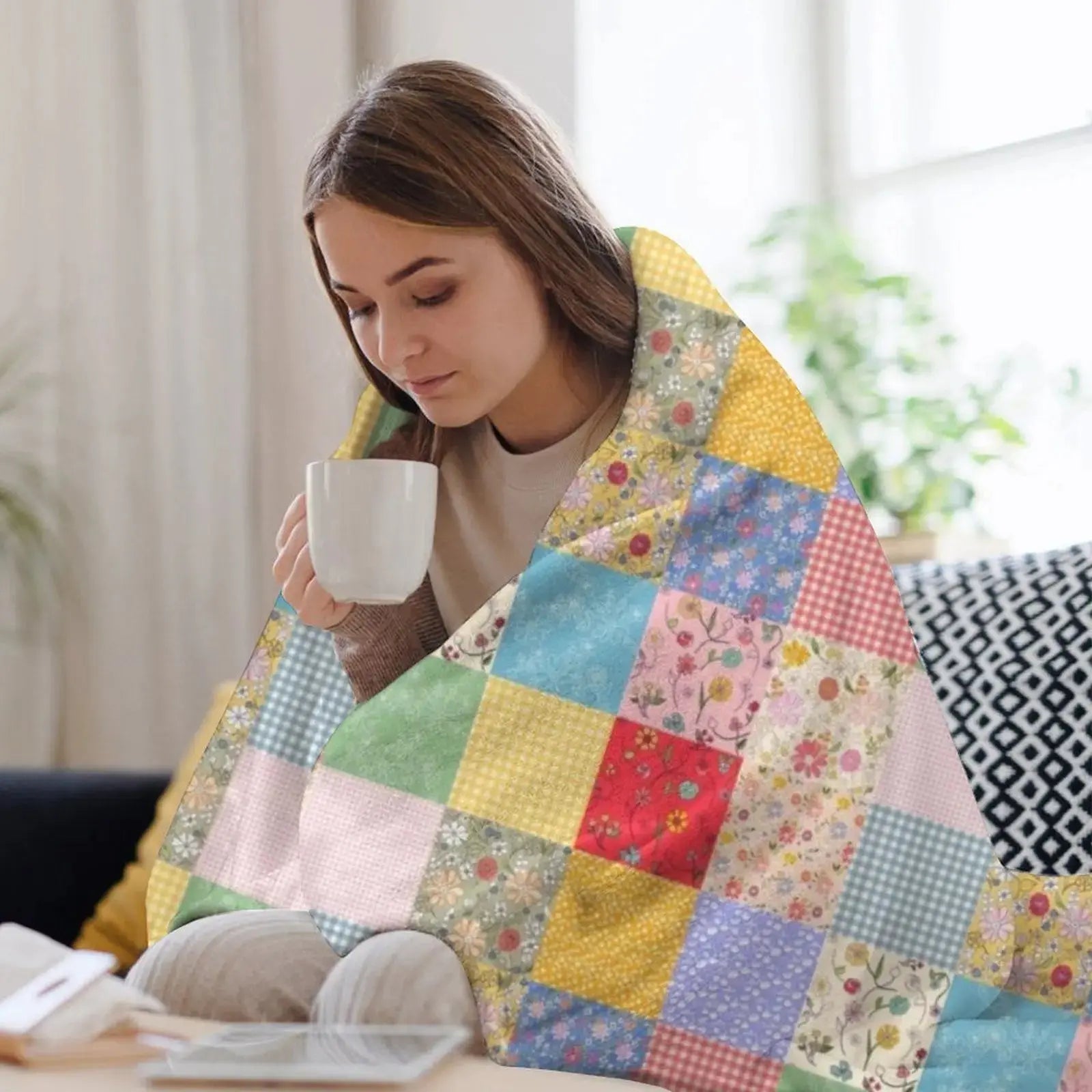 Couverture à carreaux patchwork 