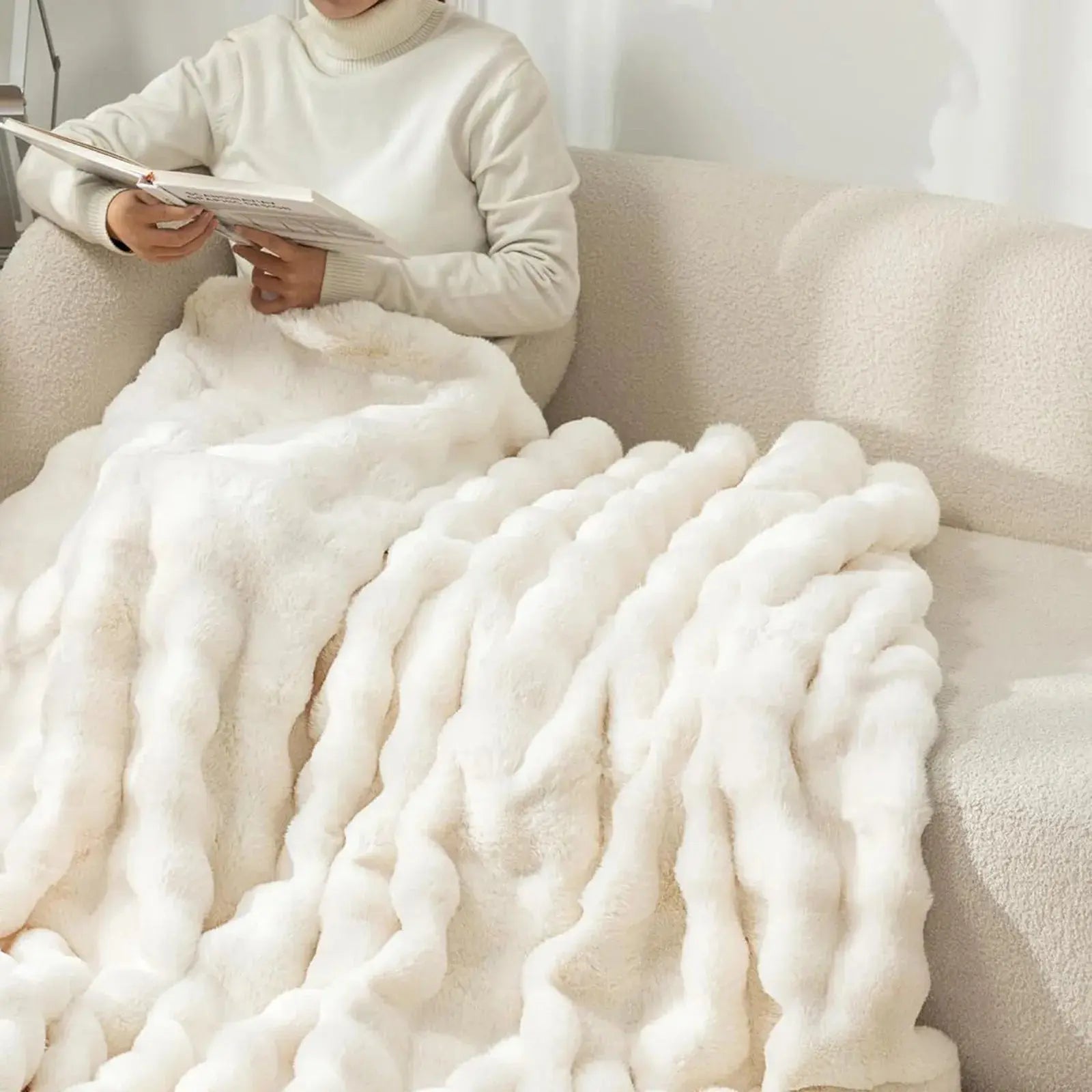 Couverture cosy blanche 1