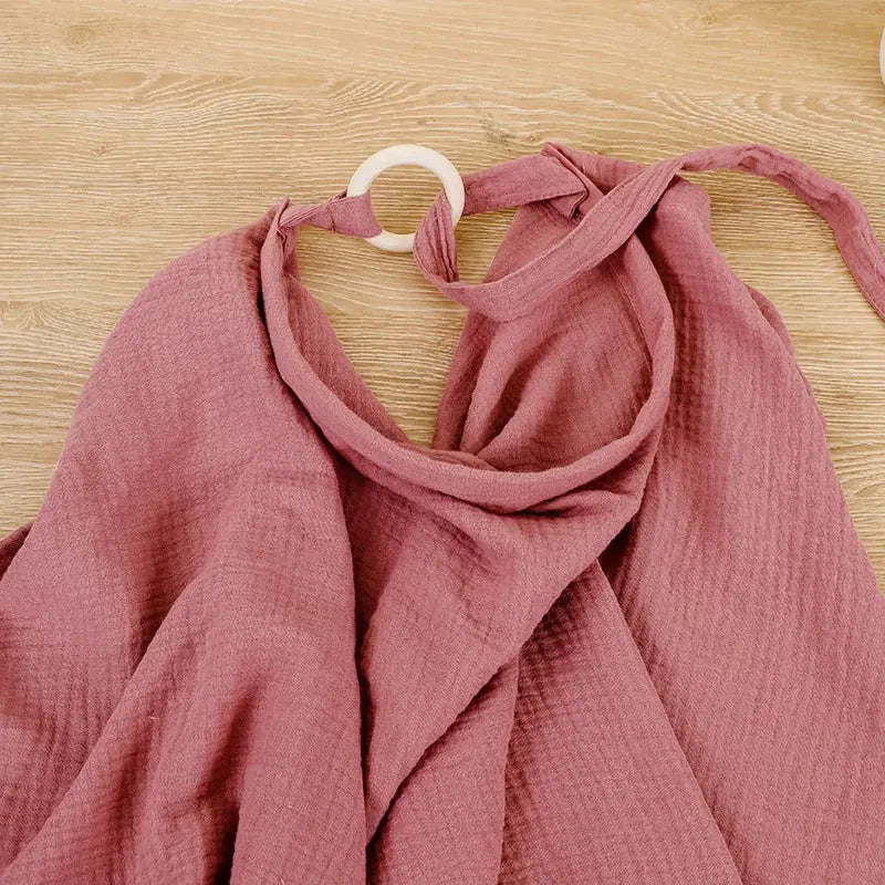 Couverture d'Allaitement Respirante en Mousseline de Coton pour Bébé Rose foncé