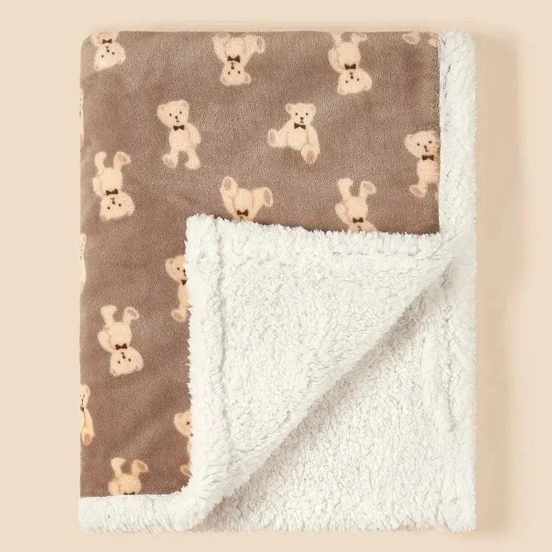 Couverture de Naissance pour Bébé en flanelle ours