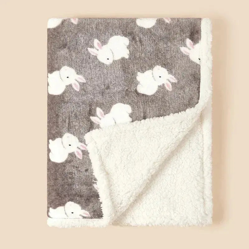 Couverture de Naissance pour Bébé en flanelle lapin 