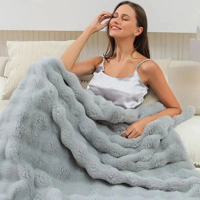 Couverture hiver gris pale