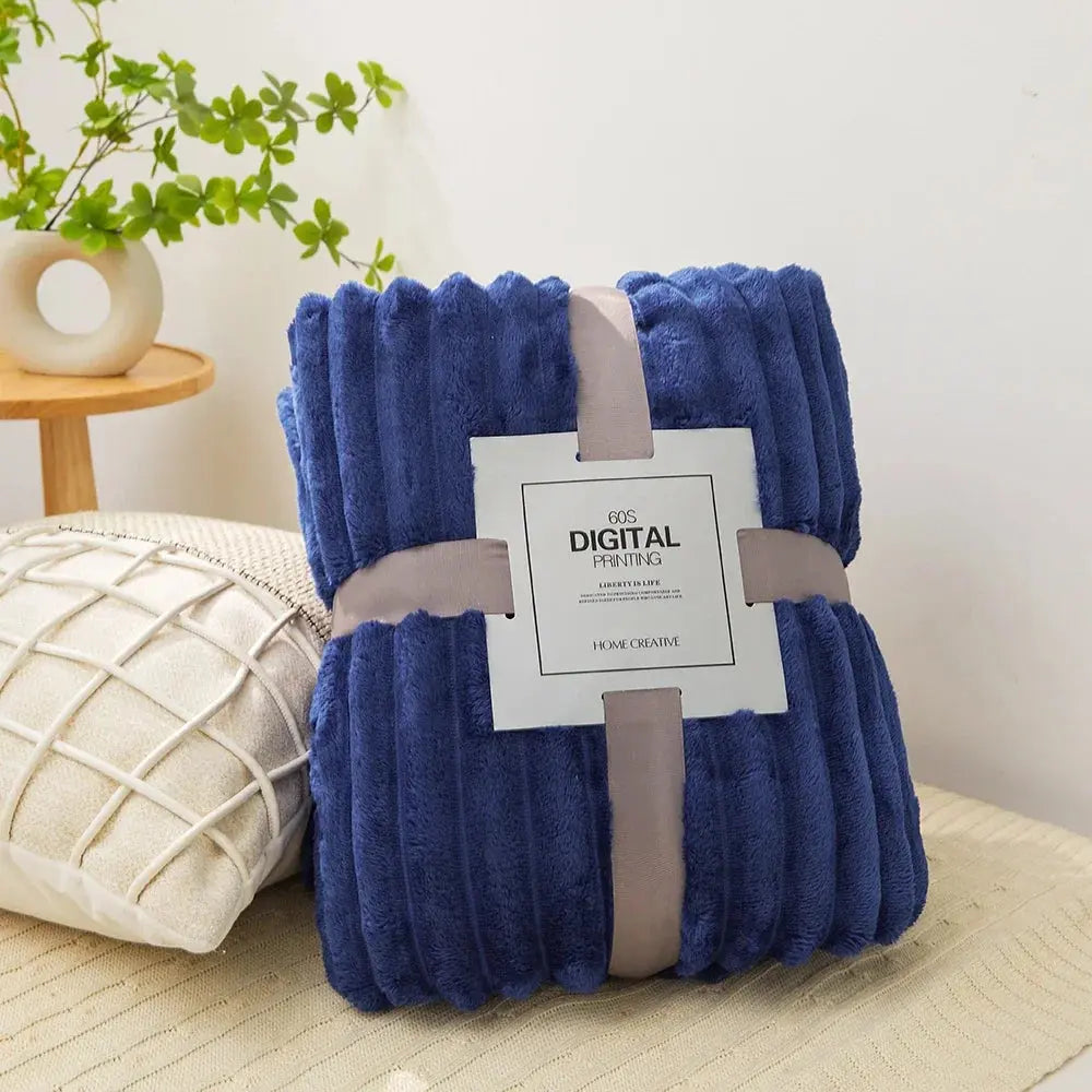 Couverture polaire bleu marin