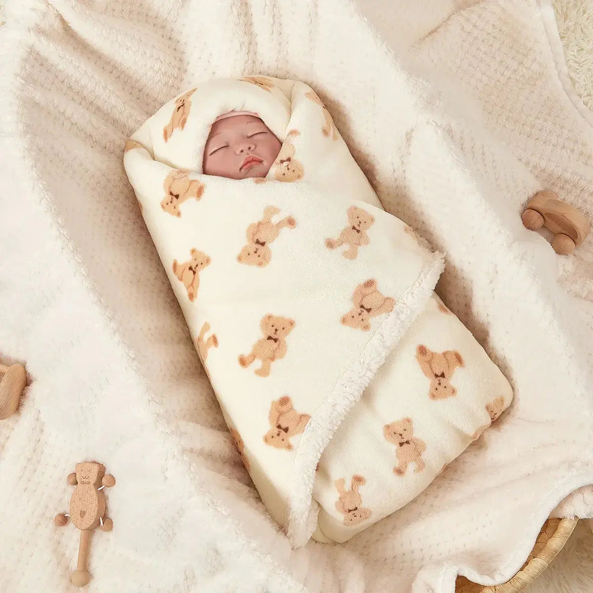 Couverture pour bébé chaude beige ours