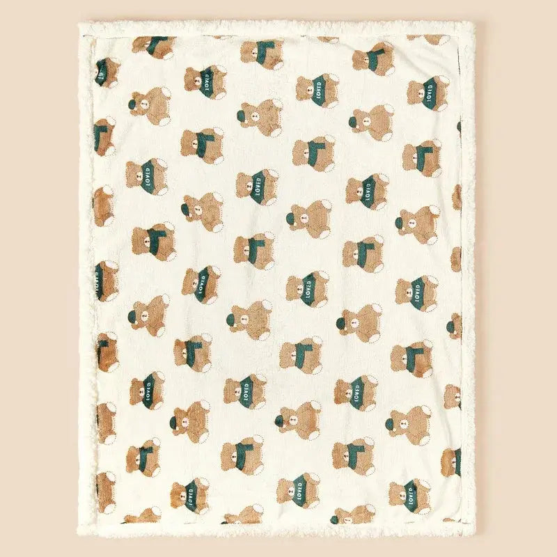 Couverture pour bébé chaude vert ours 2