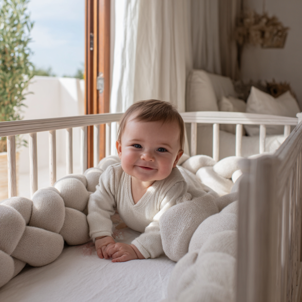 Tour de Lit de Bébé tressé Couvertures Cosy